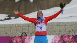23 февраля 2014 года. Сочи. Радость олимпийского чемпиона Александра ЛЕГКОВА.